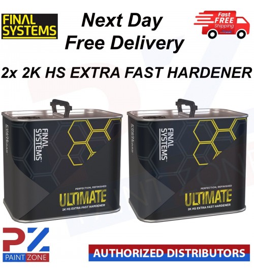 2x FINAL SYSTEMS ULTIMATE 2K HS EXTRA FAST HARDENER 2.5LTR ULTIMATE CLEARCOAT